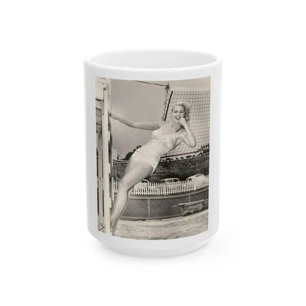 Joan Shawlee #01 (Vintage Female Icon) White Coffee Mug 15oz - Go Mug Yourself