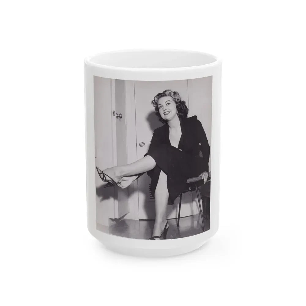 Joan Shawlee #10 (Vintage Female Icon) White Coffee Mug 15oz - Go Mug Yourself