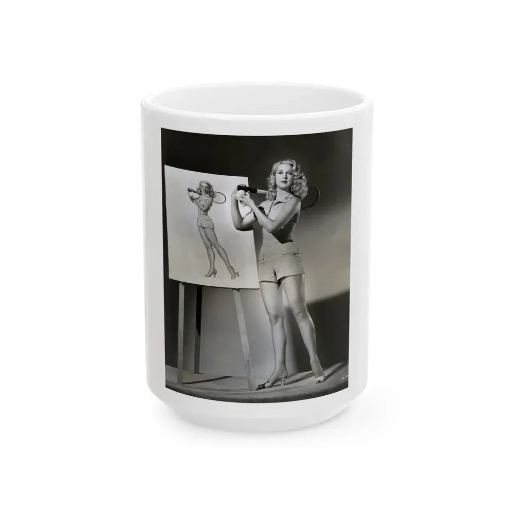Joan Shawlee #27 (Vintage Female Icon) White Coffee Mug 15oz - Go Mug Yourself