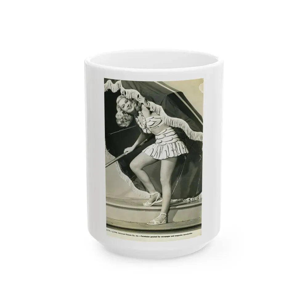 Joan Shawlee #45 (Vintage Female Icon) White Coffee Mug 15oz - Go Mug Yourself