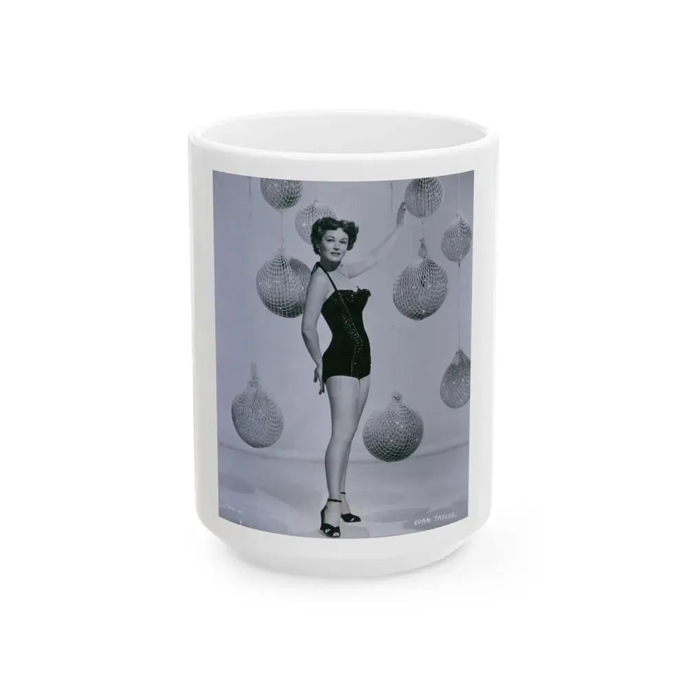 Joan Taylor #28 (Vintage Female Icon) White Coffee Mug 15oz - Go Mug Yourself