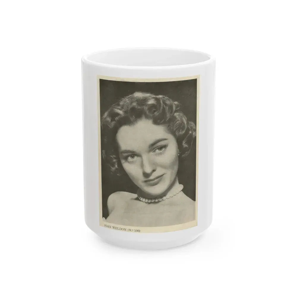 Joan Weldon #23 (Vintage Female Icon) White Coffee Mug 15oz - Go Mug Yourself