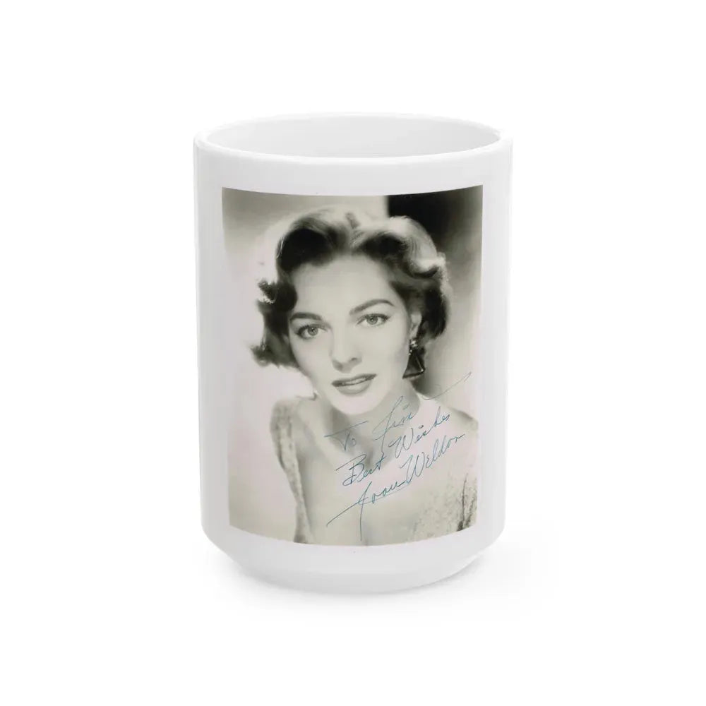 Joan Weldon #24 (Vintage Female Icon) White Coffee Mug 15oz - Go Mug Yourself