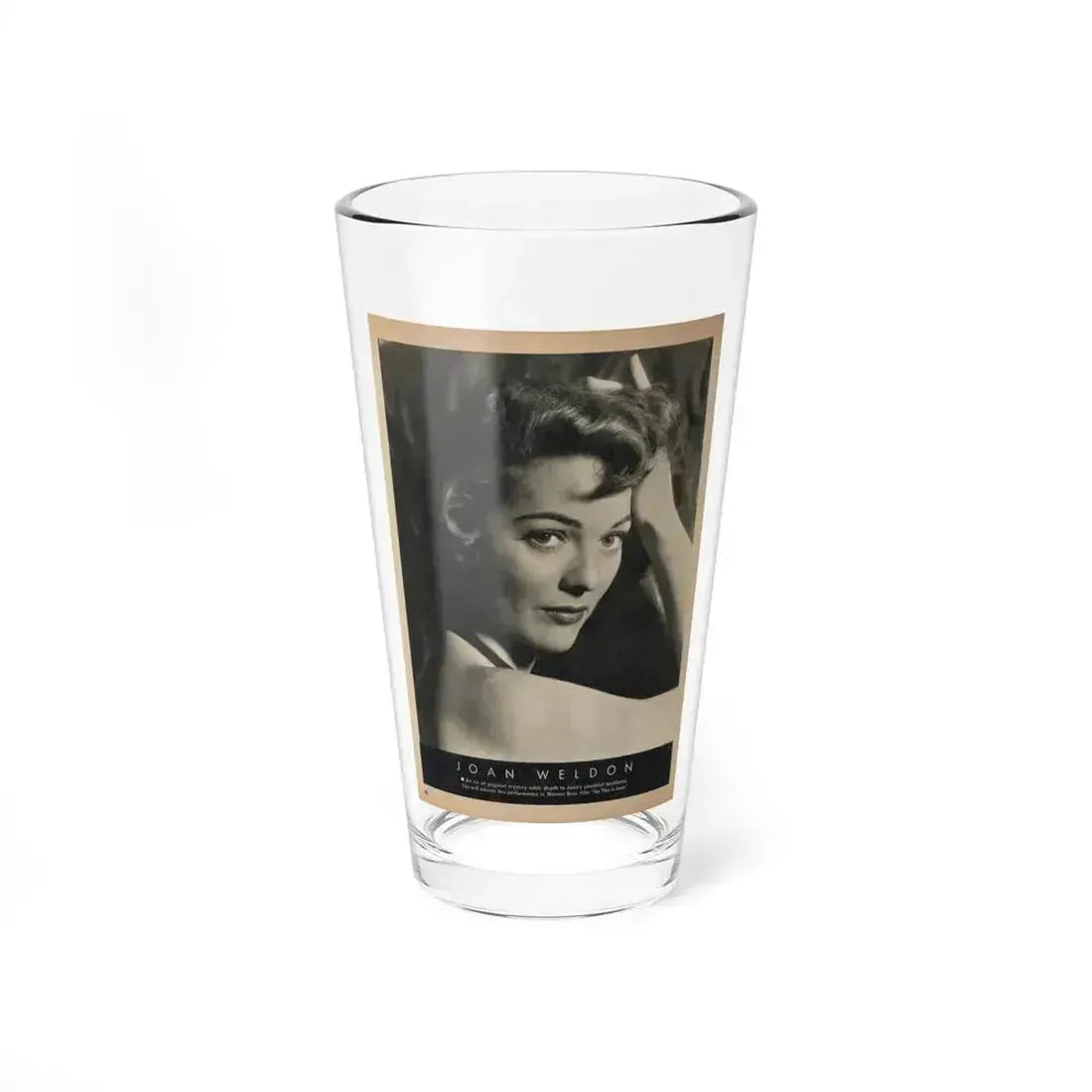 Joan Weldon #32 - 1 Vintage Film Star Magazine Page with, Large B&W Glamour Portriat of Joan from 1954 (Vintage Female Icon) Pint Glass 16oz 16oz - Go Mug Yourself