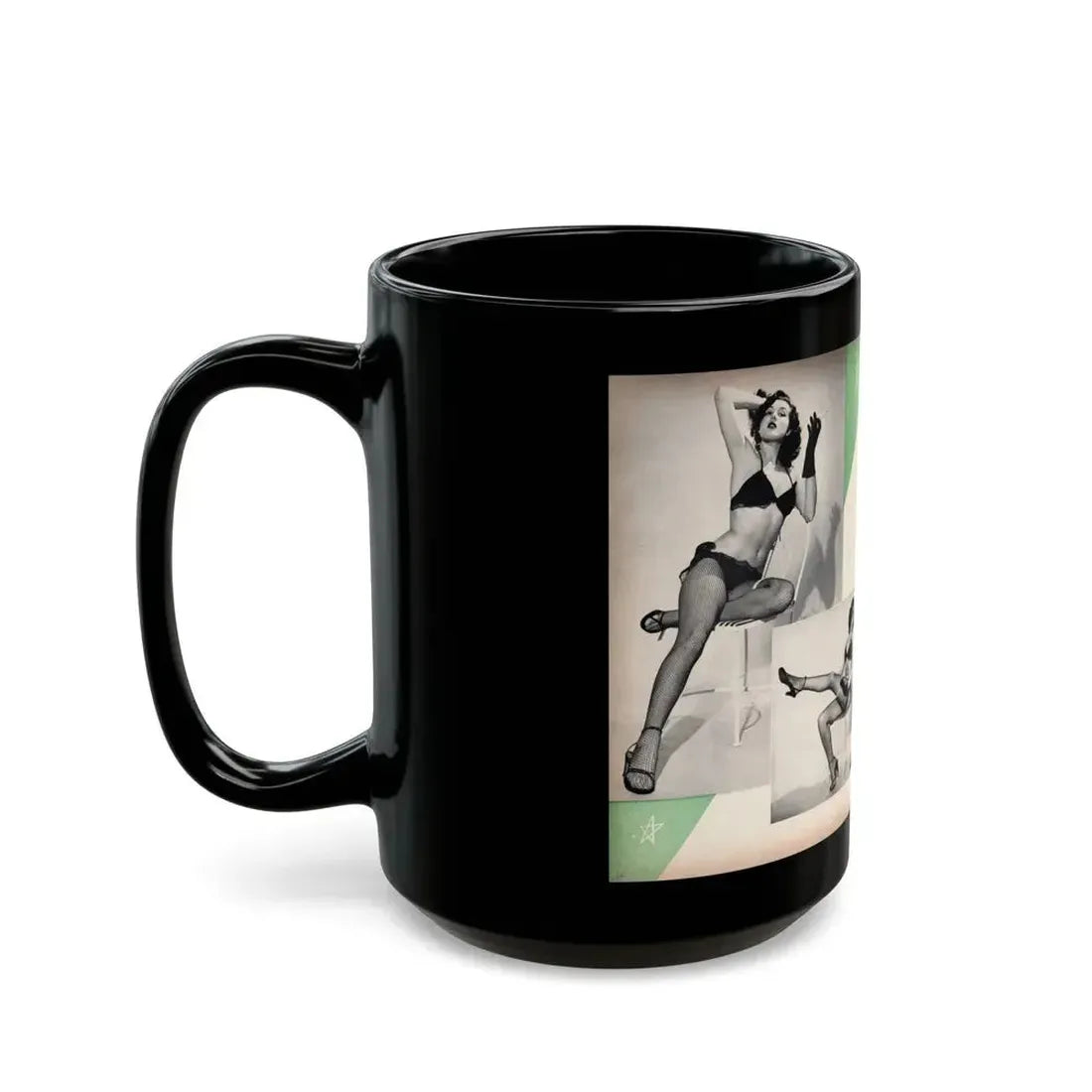 Joanne Arnold #102 - Pages 3 & 4 of 6 with, 4 B&W Photos & Article from Modern Man Mag. Feb. '52 (Vintage Female Icon) Black Coffee Mug - Go Mug Yourself
