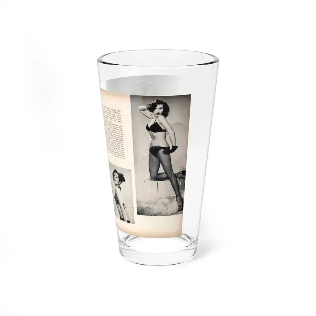 Joanne Arnold #102 - Pages 3 & 4 of 6 with, 4 B&W Photos & Article from Modern Man Mag. Feb. '52 (Vintage Female Icon) Pint Glass 16oz - Go Mug Yourself