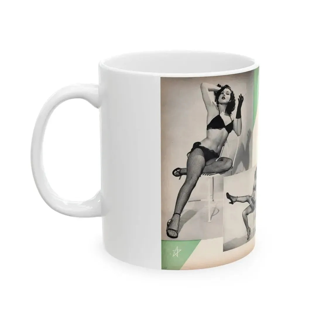 Joanne Arnold #102 - Pages 3 & 4 of 6 with, 4 B&W Photos & Article from Modern Man Mag. Feb. '52 (Vintage Female Icon) White Coffee Mug - Go Mug Yourself