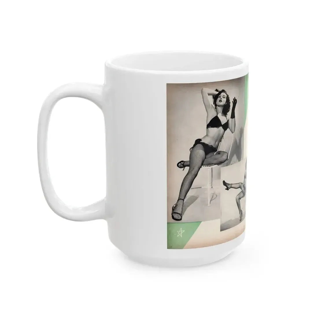 Joanne Arnold #102 - Pages 3 & 4 of 6 with, 4 B&W Photos & Article from Modern Man Mag. Feb. '52 (Vintage Female Icon) White Coffee Mug - Go Mug Yourself