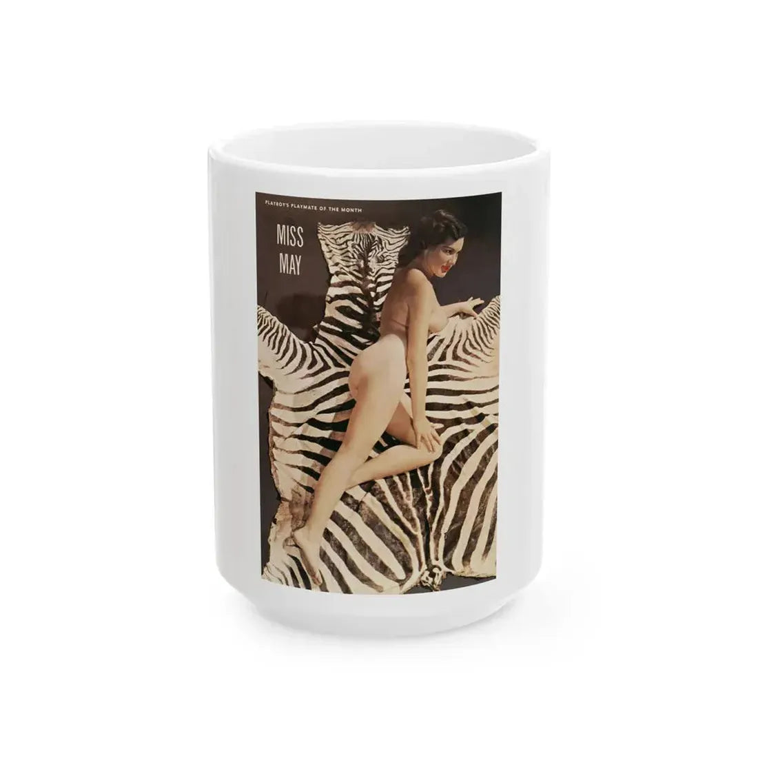 Joanne Arnold #105 - Playboy's Playmate Of The Month Miss May '54 (Vintage Female Icon) White Coffee Mug 15oz - Go Mug Yourself
