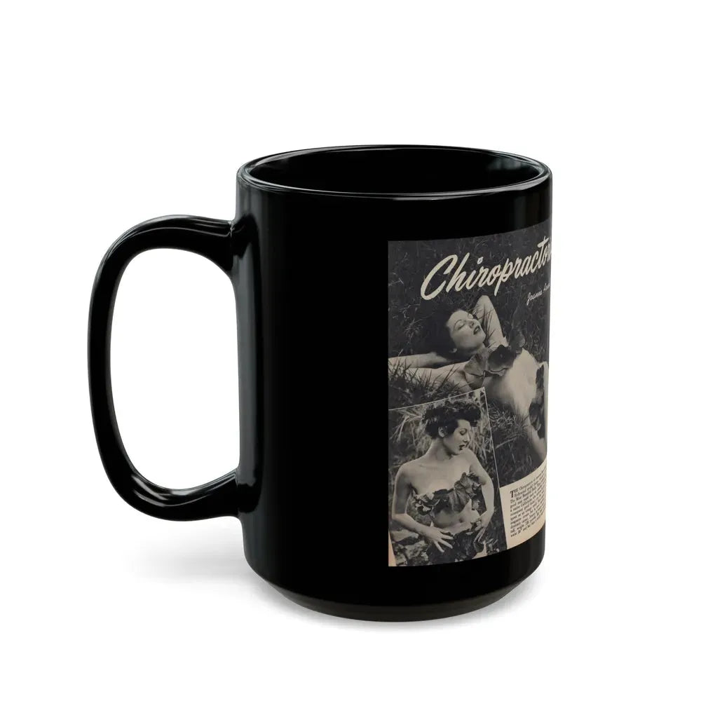 Joanne Arnold #107 - Pages 1 & 2 of 4 with 3 B&W Photos, Caption & Article from Famous Models Mag. Sept.-Oct. '51 (Vintage Female Icon) Black Coffee Mug - Go Mug Yourself