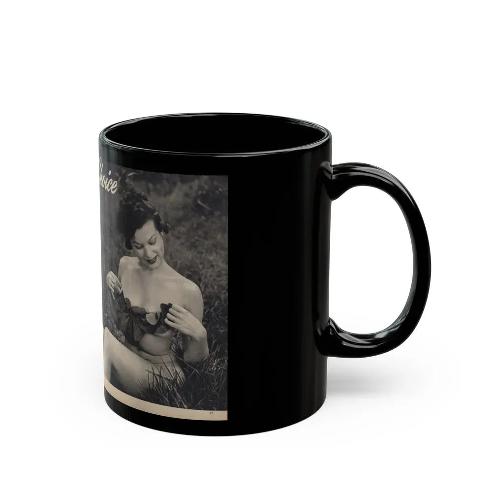 Joanne Arnold #107 - Pages 1 & 2 of 4 with 3 B&W Photos, Caption & Article from Famous Models Mag. Sept.-Oct. '51 (Vintage Female Icon) Black Coffee Mug - Go Mug Yourself