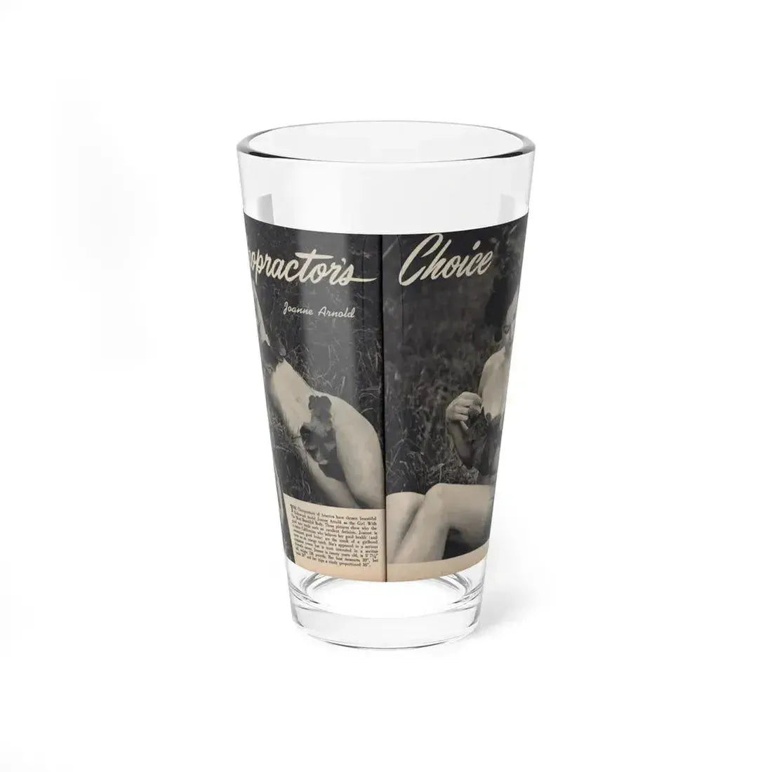 Joanne Arnold #107 - Pages 1 & 2 of 4 with 3 B&W Photos, Caption & Article from Famous Models Mag. Sept.-Oct. '51 (Vintage Female Icon) Pint Glass 16oz 16oz - Go Mug Yourself