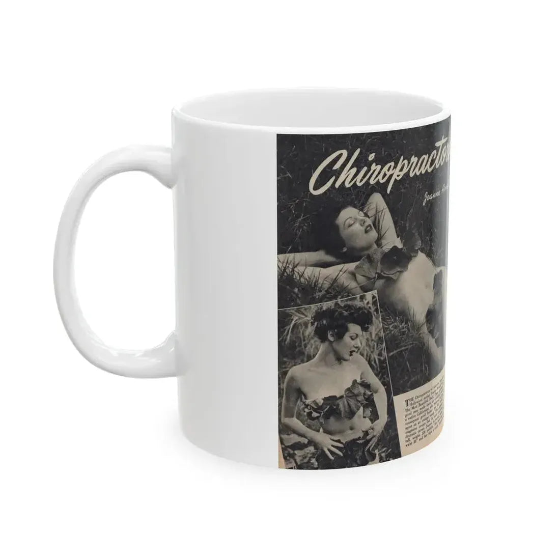 Joanne Arnold #107 - Pages 1 & 2 of 4 with 3 B&W Photos, Caption & Article from Famous Models Mag. Sept.-Oct. '51 (Vintage Female Icon) White Coffee Mug - Go Mug Yourself