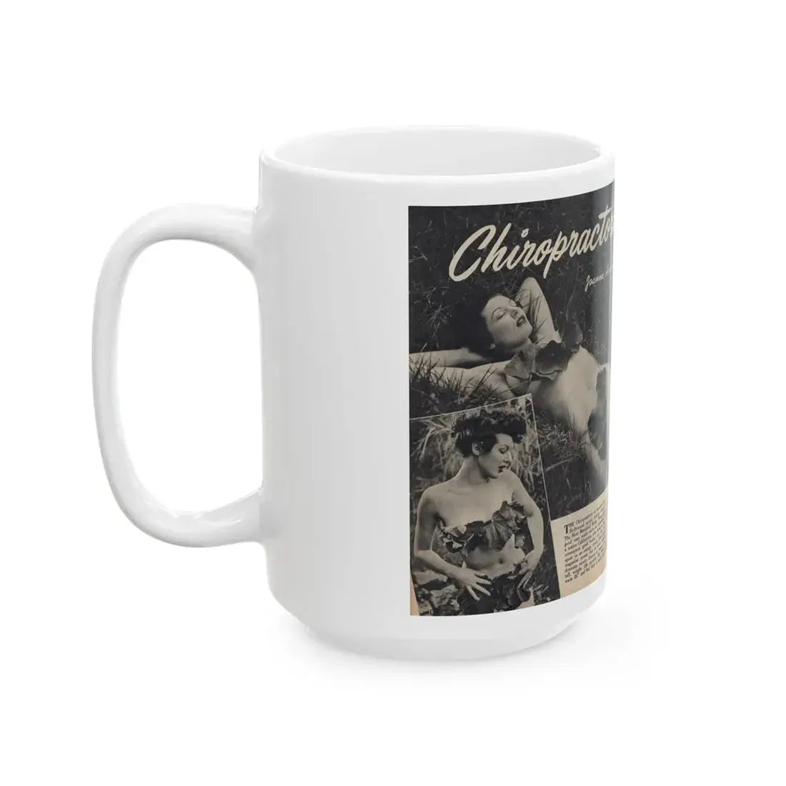 Joanne Arnold #107 - Pages 1 & 2 of 4 with 3 B&W Photos, Caption & Article from Famous Models Mag. Sept.-Oct. '51 (Vintage Female Icon) White Coffee Mug - Go Mug Yourself