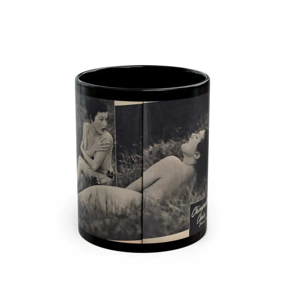 Joanne Arnold #108 - Pages 3 & 4 of 4 with 2 B&W Photos & Headline from Famous Models Mag. Sept.-Oct. '51 (Vintage Female Icon) Black Coffee Mug 11oz - Go Mug Yourself