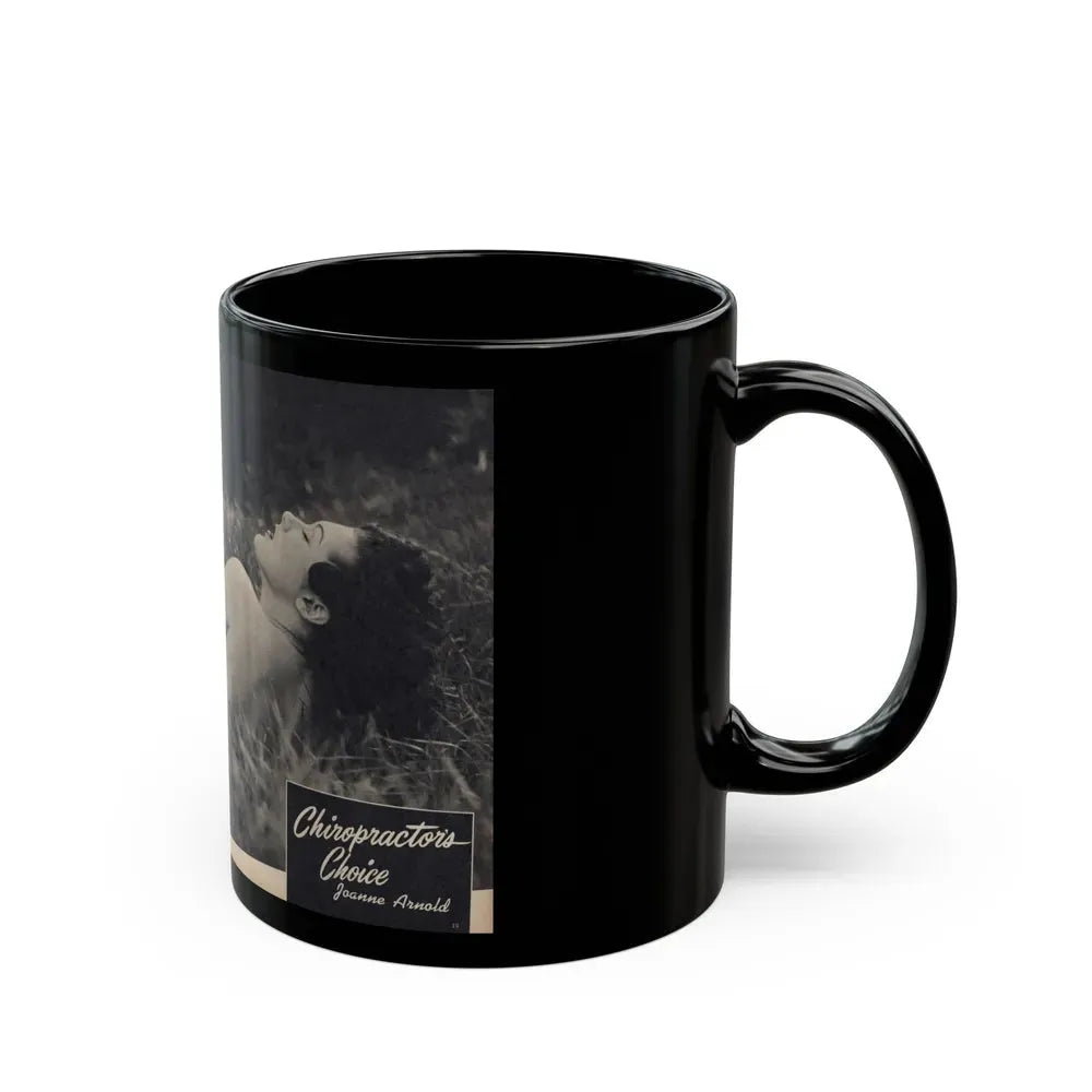 Joanne Arnold #108 - Pages 3 & 4 of 4 with 2 B&W Photos & Headline from Famous Models Mag. Sept.-Oct. '51 (Vintage Female Icon) Black Coffee Mug - Go Mug Yourself