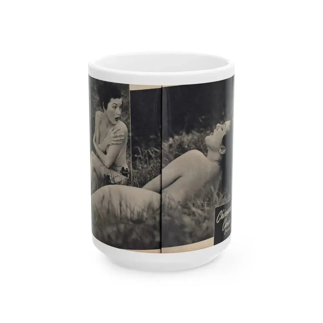 Joanne Arnold #108 - Pages 3 & 4 of 4 with 2 B&W Photos & Headline from Famous Models Mag. Sept.-Oct. '51 (Vintage Female Icon) White Coffee Mug 15oz - Go Mug Yourself