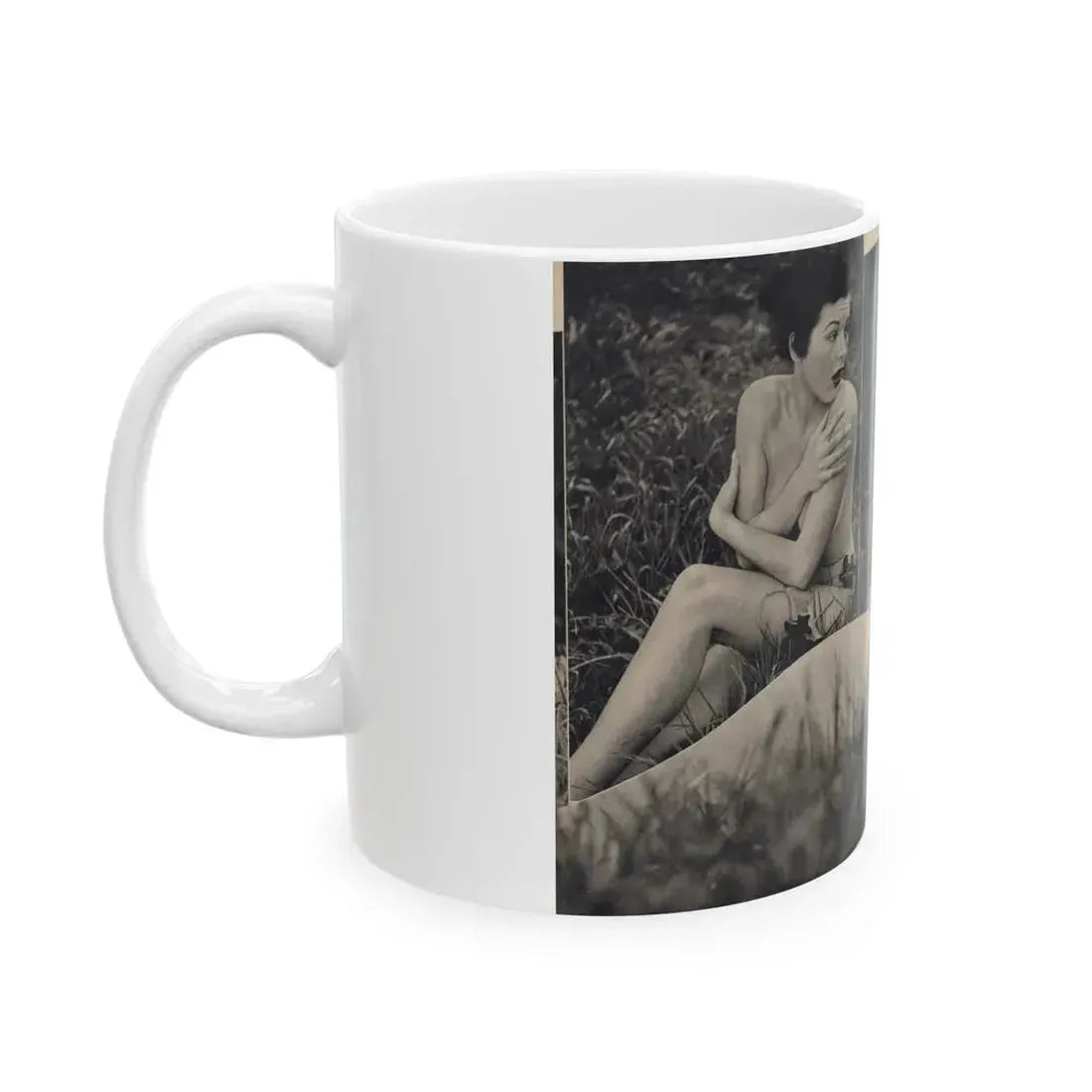 Joanne Arnold #108 - Pages 3 & 4 of 4 with 2 B&W Photos & Headline from Famous Models Mag. Sept.-Oct. '51 (Vintage Female Icon) White Coffee Mug - Go Mug Yourself