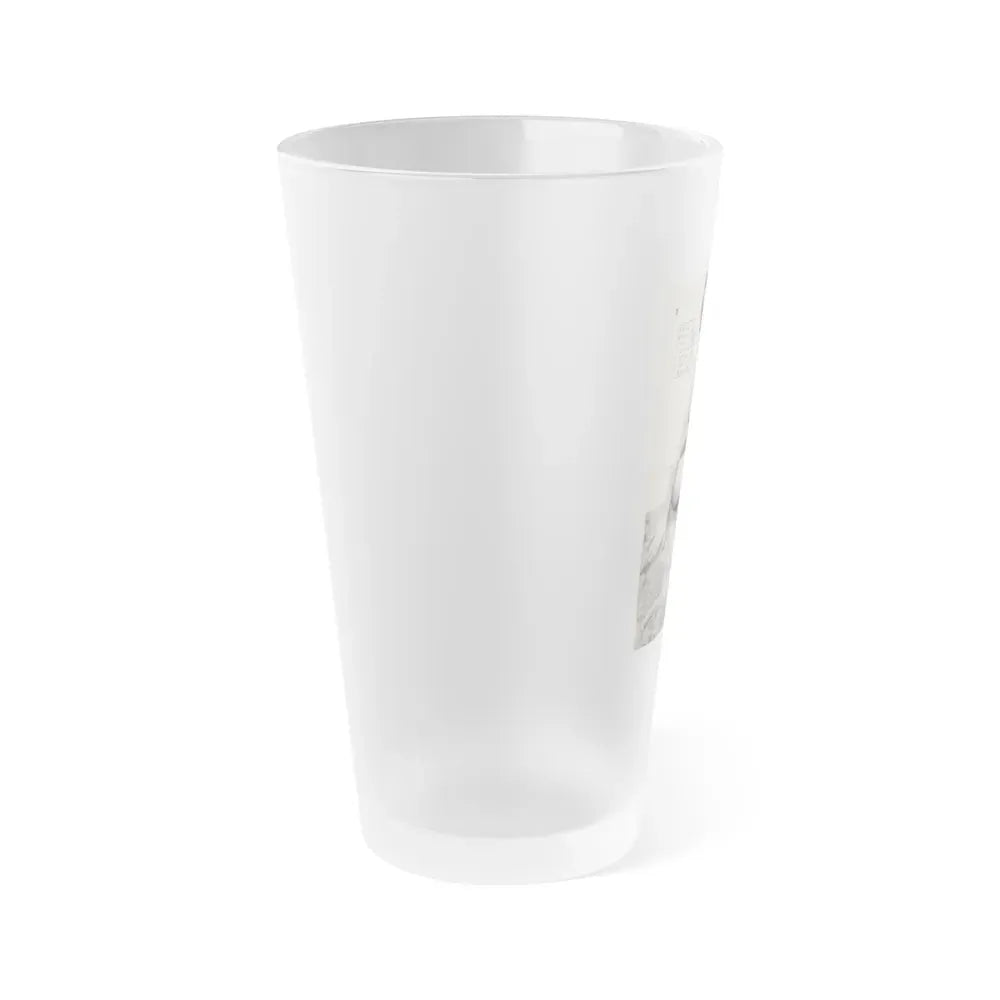 Joanne Arnold #109 - 1 B&W Centerfold of ''Jo Ann'' from HE Pocket Mag. Feb. '55 (Vintage Female Icon) Frosted Pint Glass 16oz - Go Mug Yourself