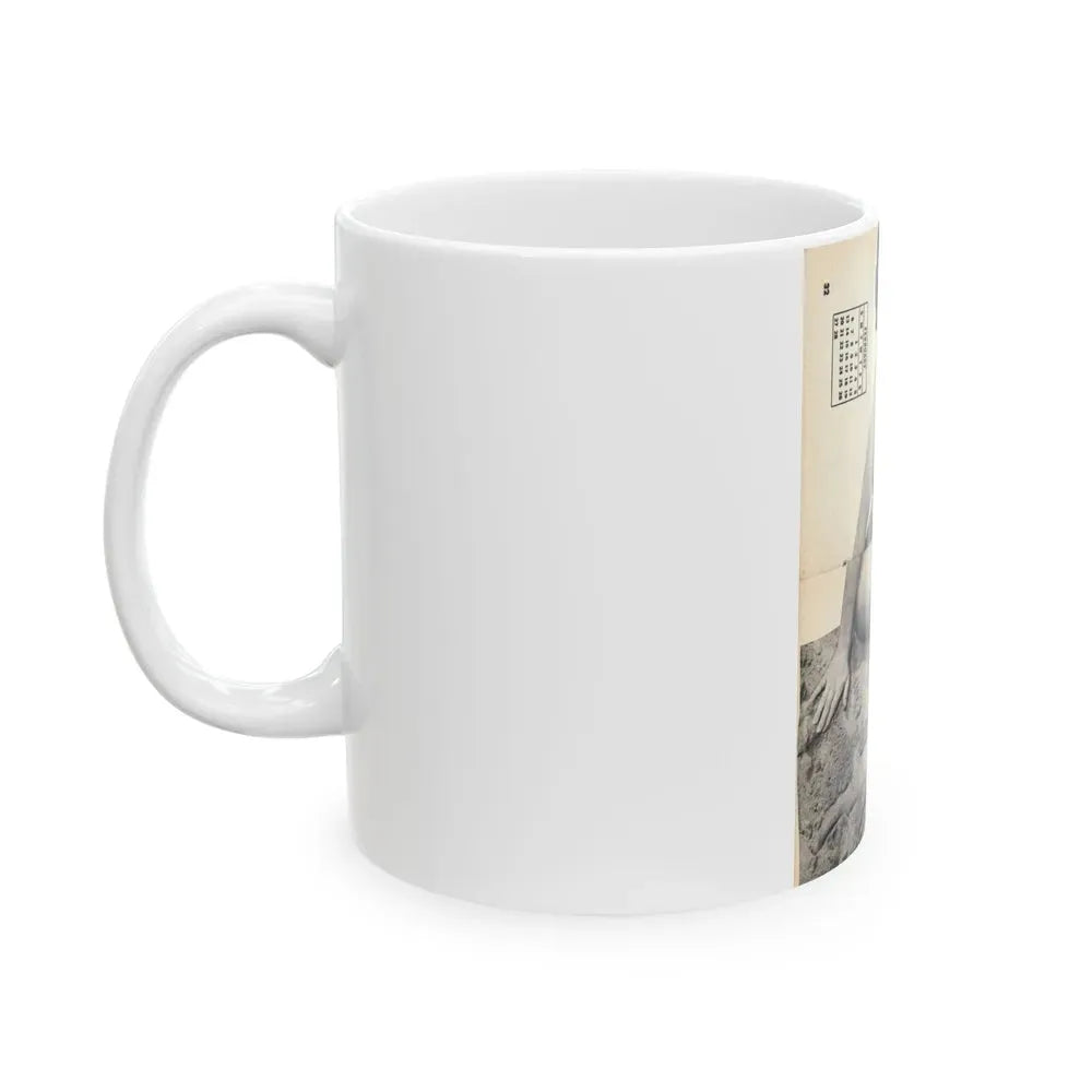 Joanne Arnold #109 - 1 B&W Centerfold of ''Jo Ann'' from HE Pocket Mag. Feb. '55 (Vintage Female Icon) White Coffee Mug - Go Mug Yourself