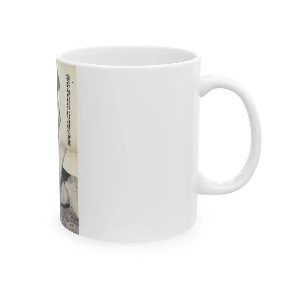 Joanne Arnold #109 - 1 B&W Centerfold of ''Jo Ann'' from HE Pocket Mag. Feb. '55 (Vintage Female Icon) White Coffee Mug - Go Mug Yourself