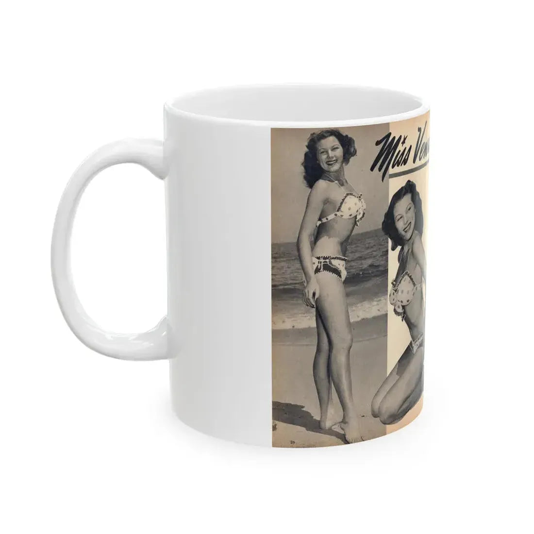 Joanne Arnold #110 - Pages 26 & 27 Pages 1 & 2 of 4 Featuring, ''Jo Ann'' with, 2 Large B&W Photos & Brief Paragraph (Vintage Female Icon) White Coffee Mug - Go Mug Yourself