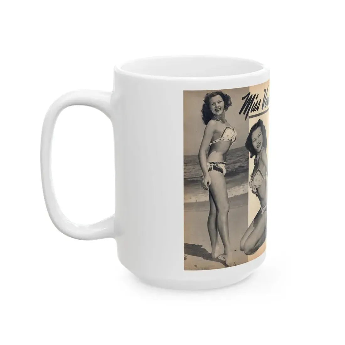 Joanne Arnold #110 - Pages 26 & 27 Pages 1 & 2 of 4 Featuring, ''Jo Ann'' with, 2 Large B&W Photos & Brief Paragraph (Vintage Female Icon) White Coffee Mug - Go Mug Yourself