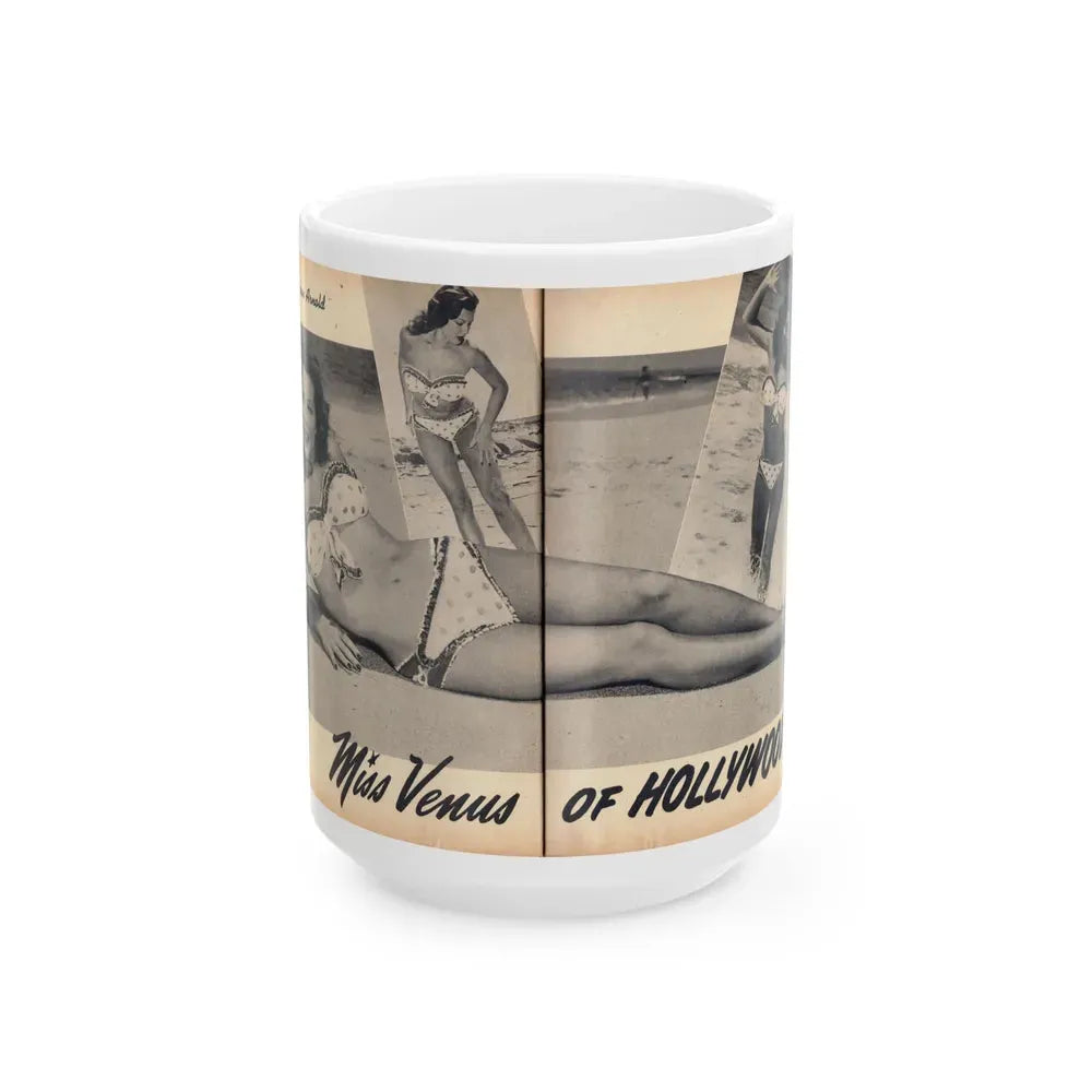 Joanne Arnold #111 - Pages 28 & 29 Pages 3 & 4 of 4 Featuring, ''Jo Ann'' with, 1 Large B&W Photo, 2 Small Ones & Brief Paragraph (Vintage Female Icon) White Coffee Mug 15oz - Go Mug Yourself