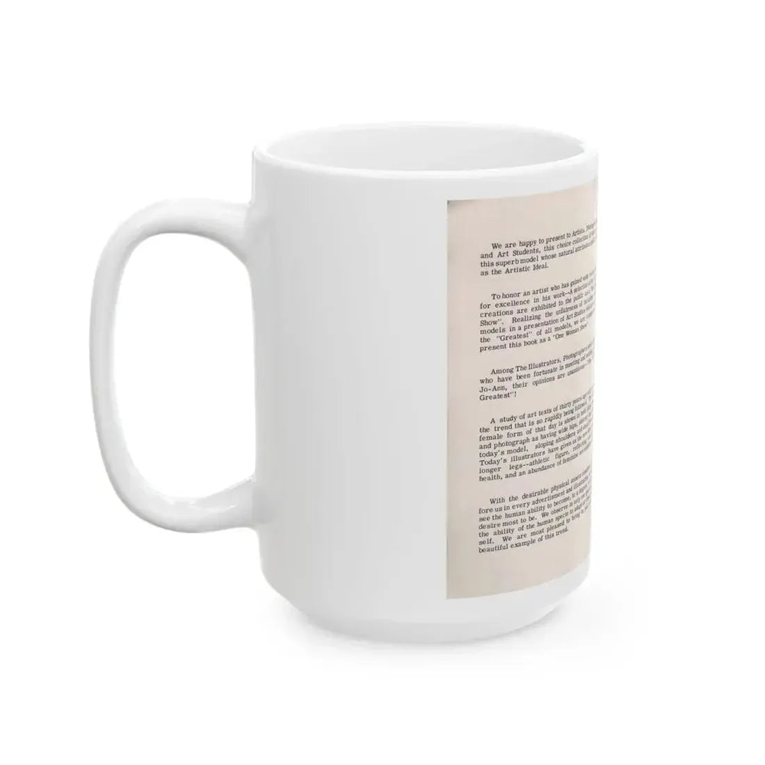 Joanne Arnold #113 - Pages 2 & 3 Intro & 1 Full Body Nude B&W Pic Fishing from BREATHTAKNG BEAUTIES Proudly Presents...Jo Ann (Vintage Female Icon) White Coffee Mug - Go Mug Yourself