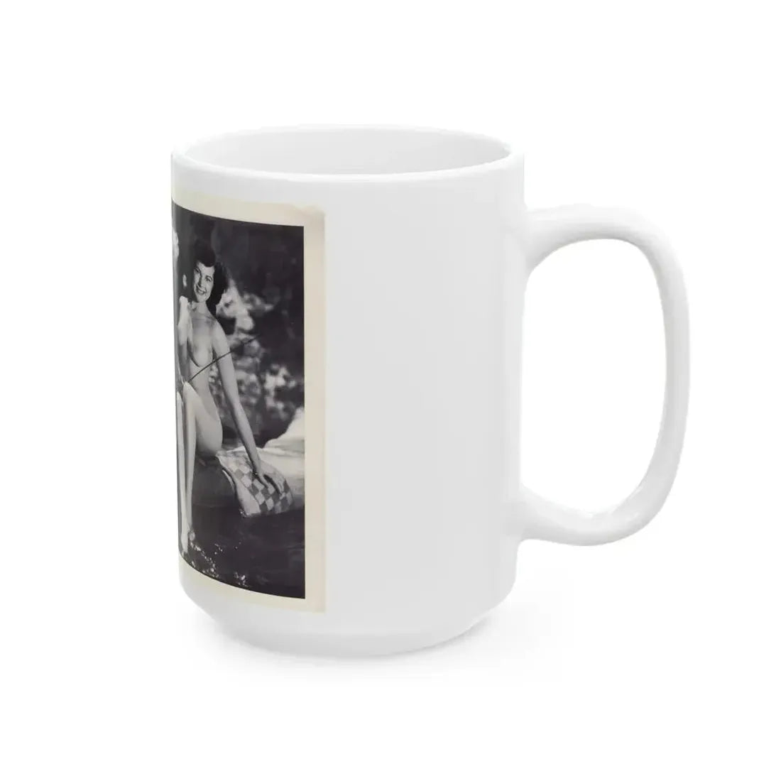 Joanne Arnold #113 - Pages 2 & 3 Intro & 1 Full Body Nude B&W Pic Fishing from BREATHTAKNG BEAUTIES Proudly Presents...Jo Ann (Vintage Female Icon) White Coffee Mug - Go Mug Yourself