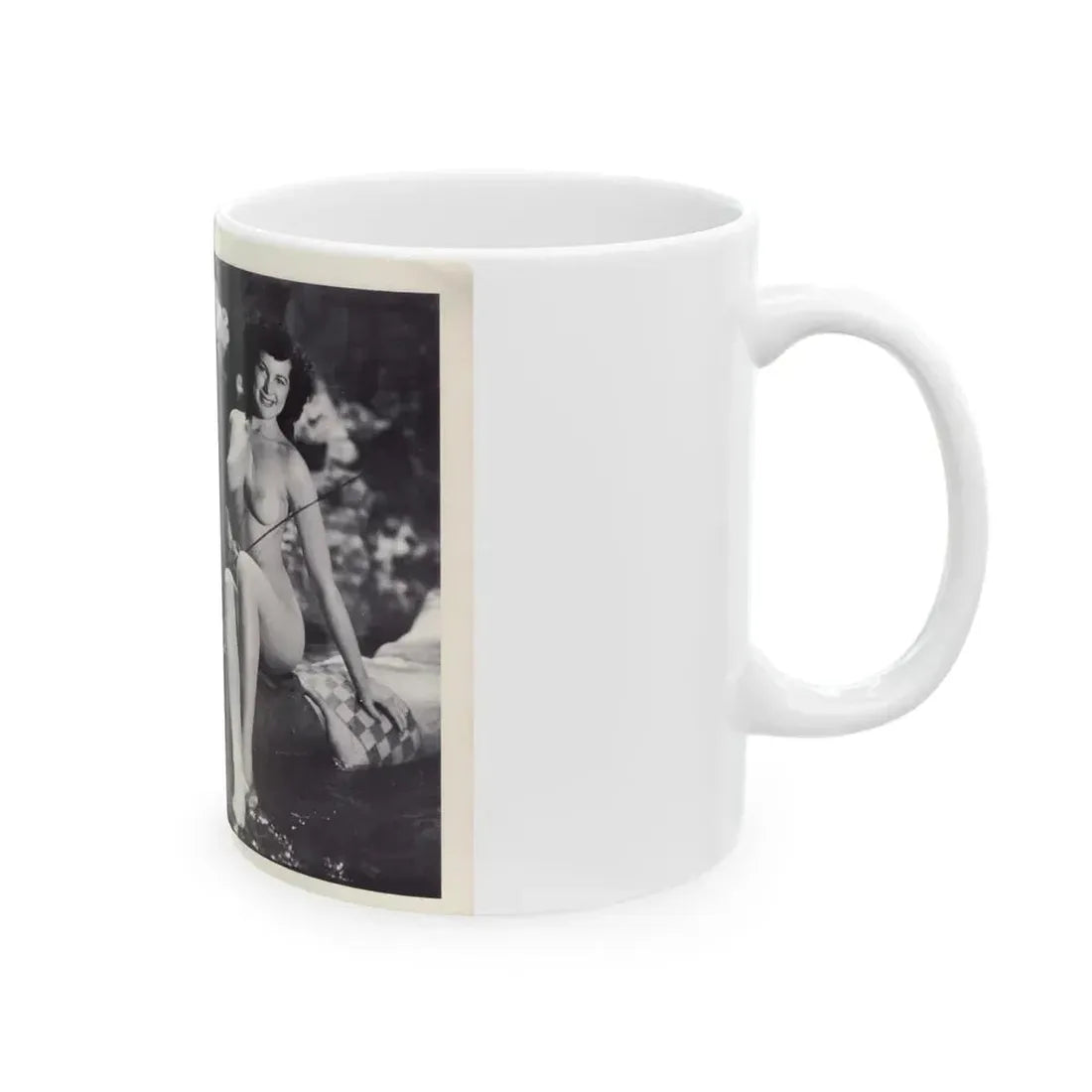 Joanne Arnold #113 - Pages 2 & 3 Intro & 1 Full Body Nude B&W Pic Fishing from BREATHTAKNG BEAUTIES Proudly Presents...Jo Ann (Vintage Female Icon) White Coffee Mug - Go Mug Yourself