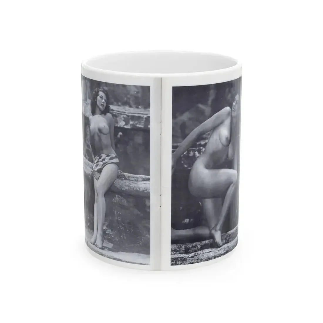 Joanne Arnold #114 - Pages 4 & 5 with, 2 B&W Full Body Nude Pics from BREATHTAKNG BEAUTIES Proudly Presents...Jo Ann (Vintage Female Icon) White Coffee Mug 11oz - Go Mug Yourself