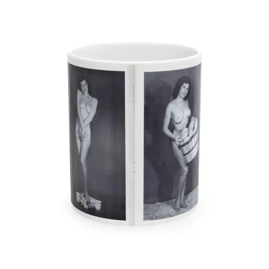 Joanne Arnold #115 - Pages 6 & 7 with, 2 Full Body B&W Nude Pics from BREATHTAKNG BEAUTIES Proudly Presents...Jo Ann (Vintage Female Icon) White Coffee Mug 11oz - Go Mug Yourself