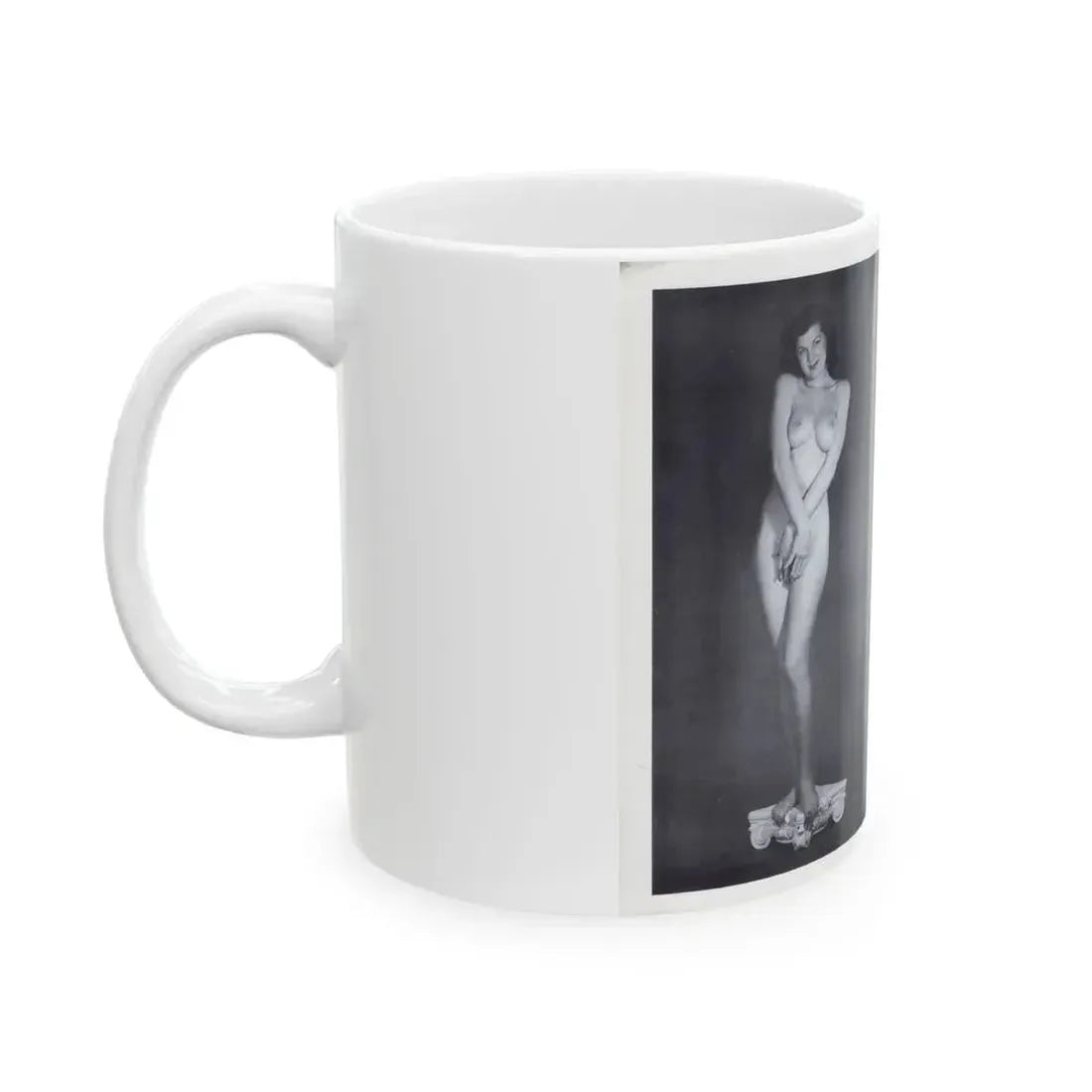 Joanne Arnold #115 - Pages 6 & 7 with, 2 Full Body B&W Nude Pics from BREATHTAKNG BEAUTIES Proudly Presents...Jo Ann (Vintage Female Icon) White Coffee Mug - Go Mug Yourself