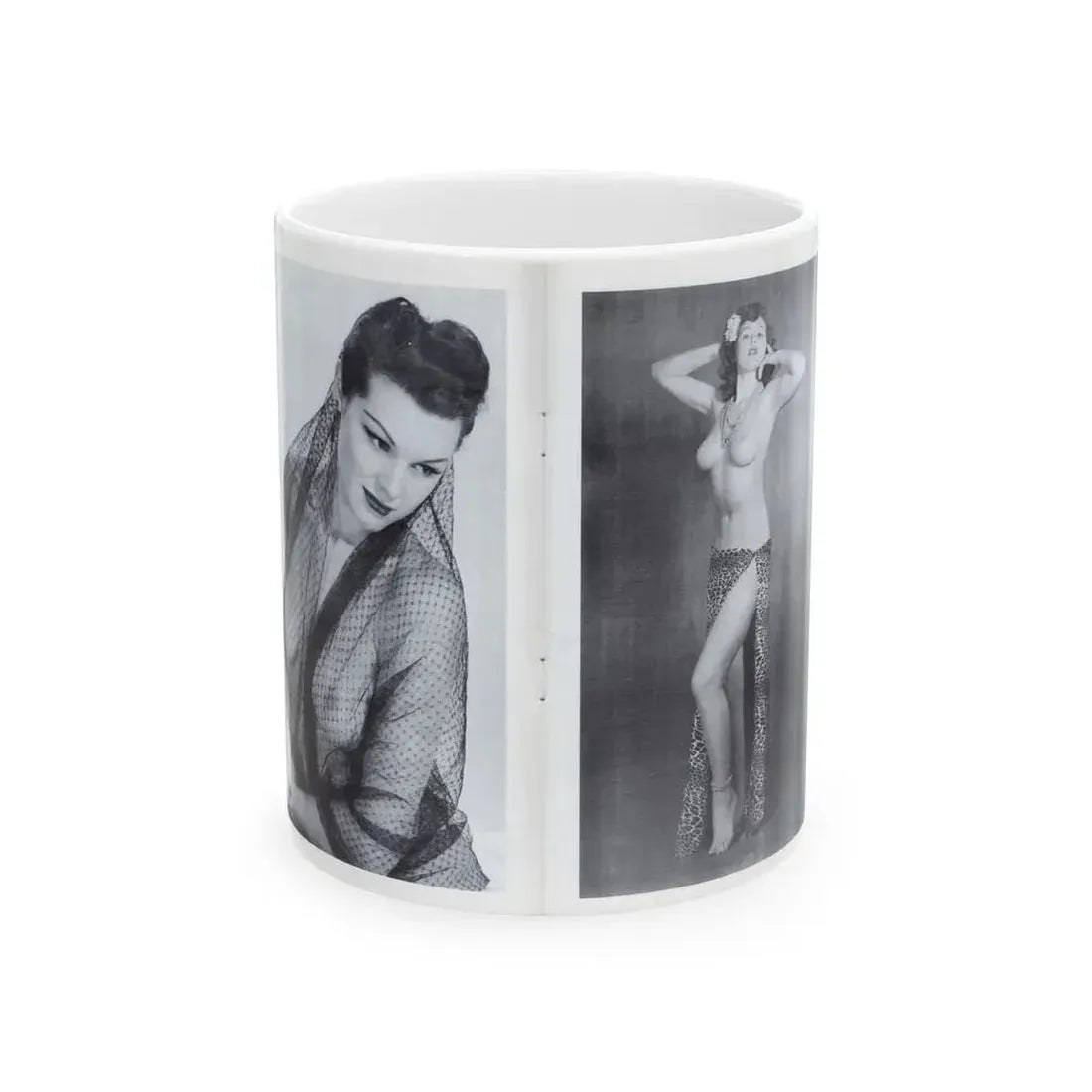 Joanne Arnold #116 - Pages 8 & 9 with, 2 B&W Semi Nude Pics Left 1 Waist to Head from BREATHTAKNG BEAUTIES Proudly Presents...Jo Ann (Vintage Female Icon) White Coffee Mug 11oz - Go Mug Yourself