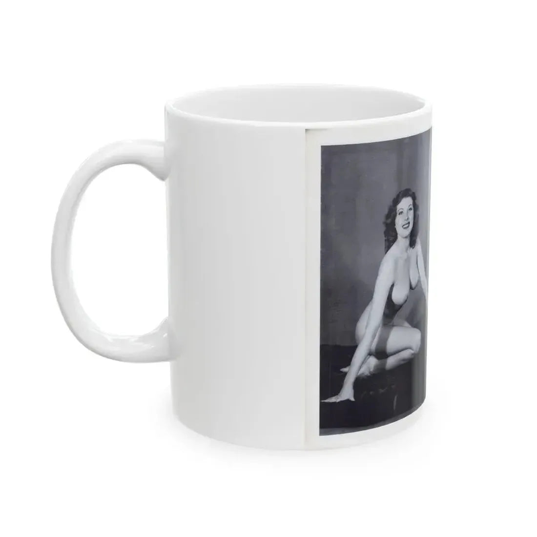 Joanne Arnold #117 - Pages 10 & 11 with, 2 Full Body B&W Semi Nude Pics from BREATHTAKNG BEAUTIES Proudly Presents...Jo Ann (Vintage Female Icon) White Coffee Mug - Go Mug Yourself