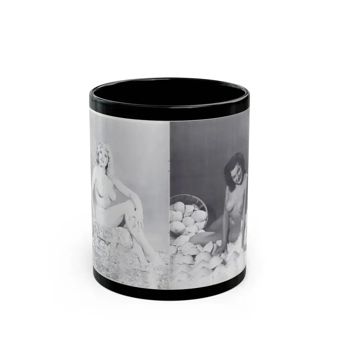 Joanne Arnold #118 - Pages 12 & 13 with, 2 B&W Nude Pics Left 1 as Blonde from BREATHTAKNG BEAUTIES Proudly Presents...Jo Ann (Vintage Female Icon) Black Coffee Mug 11oz - Go Mug Yourself