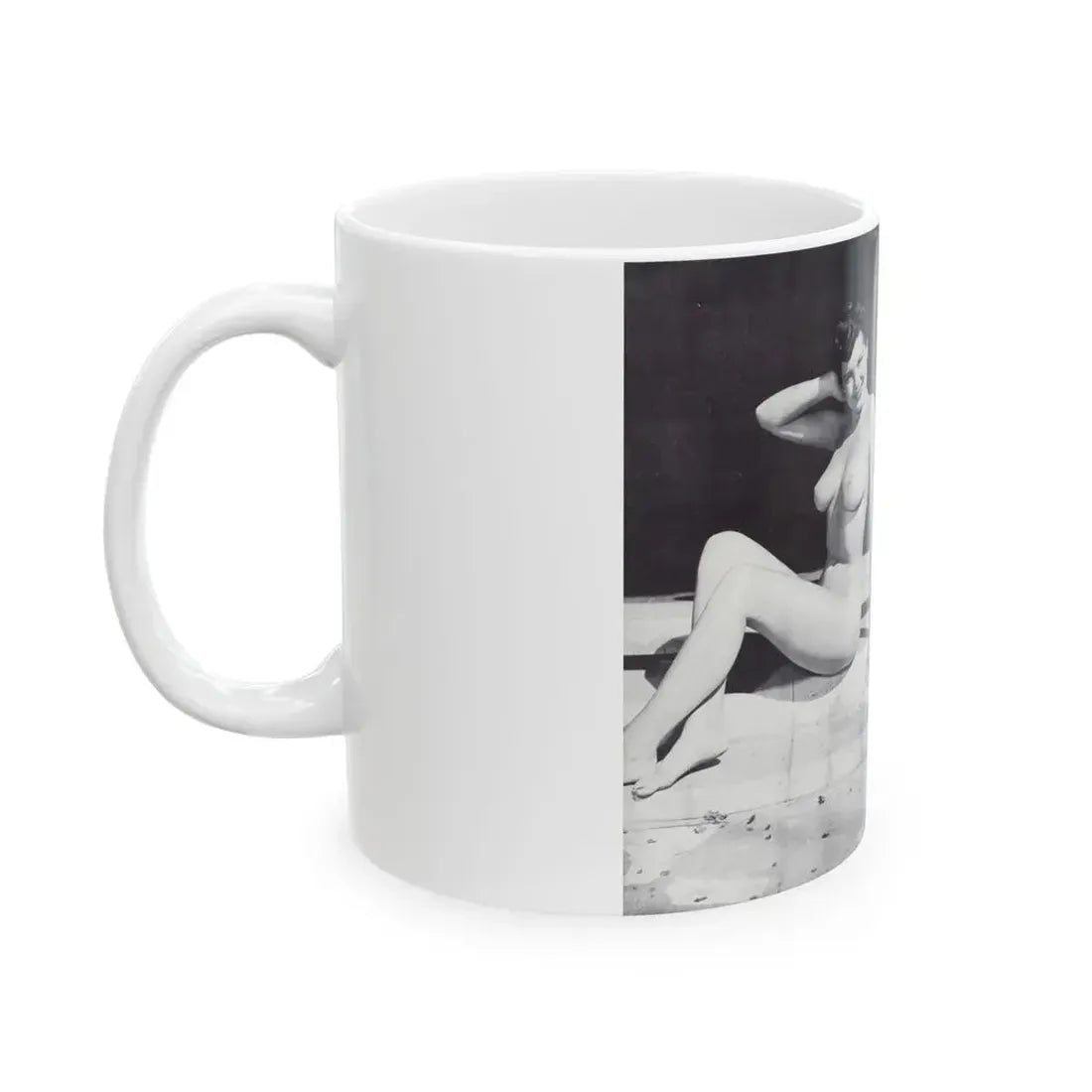 Joanne Arnold #120 - Pages 16 & 17 with, 2 B&W Nude Pics Right 1 Fishing from BREATHTAKNG BEAUTIES Proudly Presents...Jo Ann (Vintage Female Icon) White Coffee Mug - Go Mug Yourself