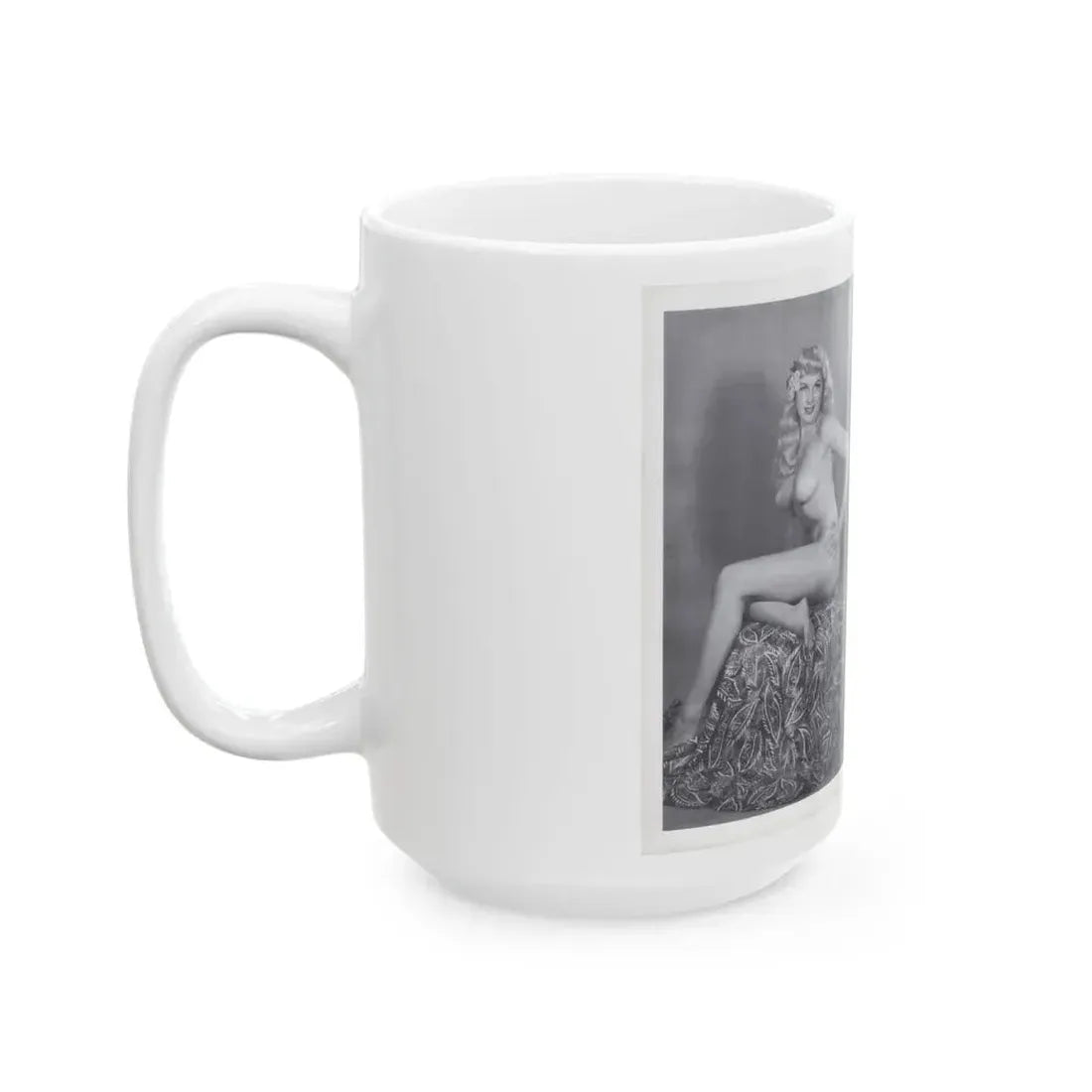 Joanne Arnold #121 - Pages 18 & 19 with, 2 B&W Semi Nude Pics Left 1 as a Blonde from BREATHTAKNG BEAUTIES Proudly Presents...Jo Ann (Vintage Female Icon) White Coffee Mug - Go Mug Yourself