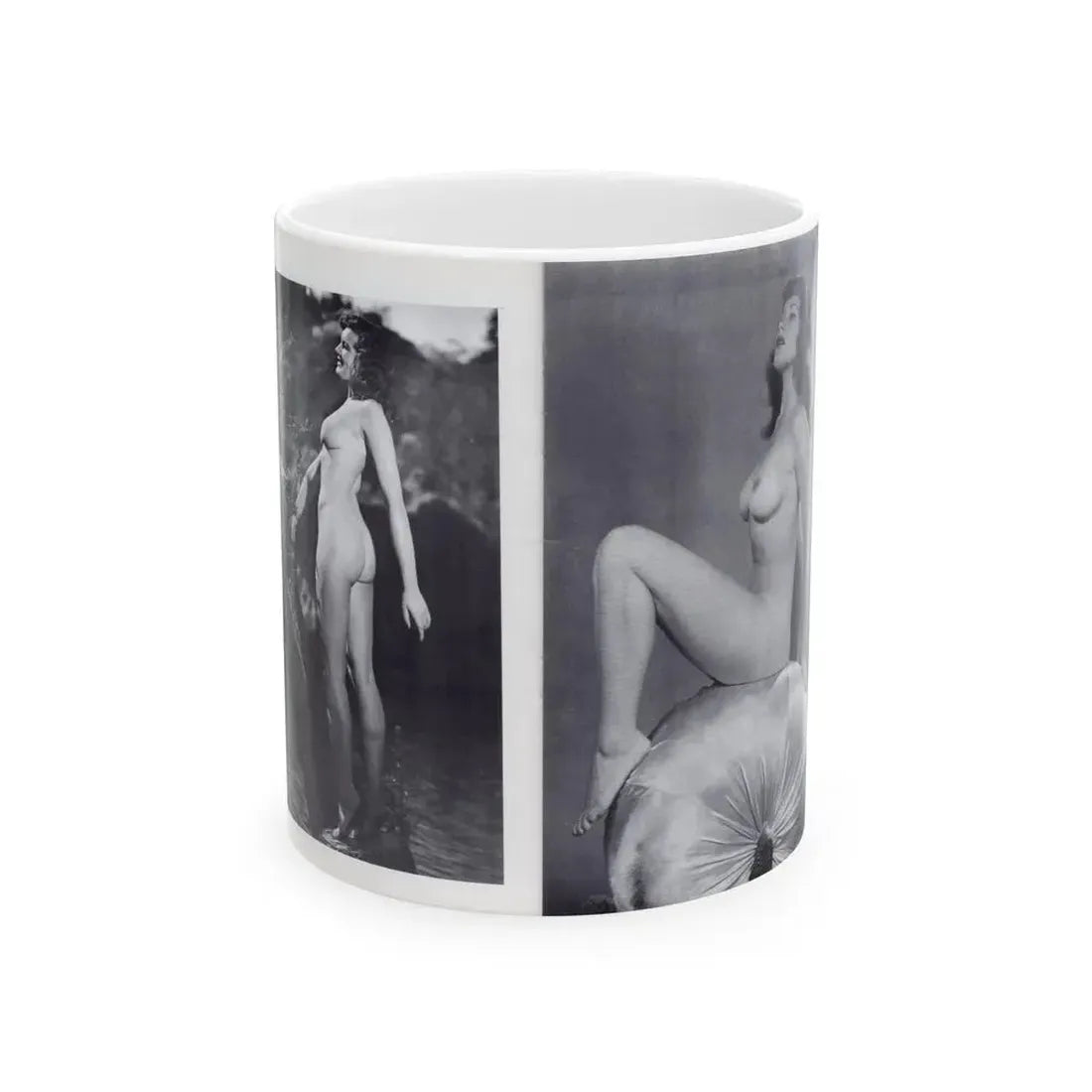 Joanne Arnold #122 - Pages 20 & 21 with, 2 B&W Full Body Nude Pics Left 1 butt exposed from BREATHTAKNG BEAUTIES Proudly Presents...Jo Ann (Vintage Female Icon) White Coffee Mug 11oz - Go Mug Yourself