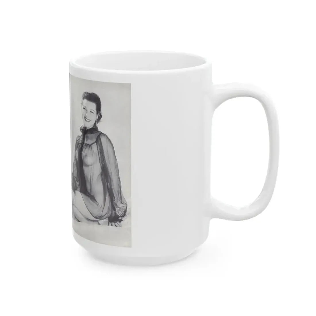 Joanne Arnold #123 - Pages 22 & 23 with, 2 B&W Nude Pics Right with see-through Lingerie on from BREATHTAKNG BEAUTIES Proudly Presents...Jo Ann (Vintage Female Icon) White Coffee Mug - Go Mug Yourself