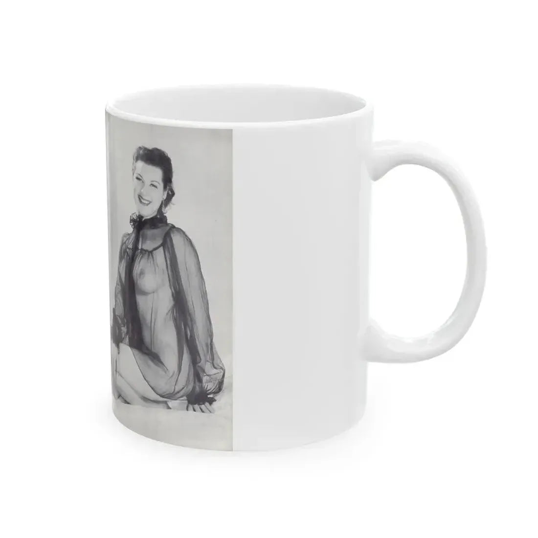 Joanne Arnold #123 - Pages 22 & 23 with, 2 B&W Nude Pics Right with see-through Lingerie on from BREATHTAKNG BEAUTIES Proudly Presents...Jo Ann (Vintage Female Icon) White Coffee Mug - Go Mug Yourself