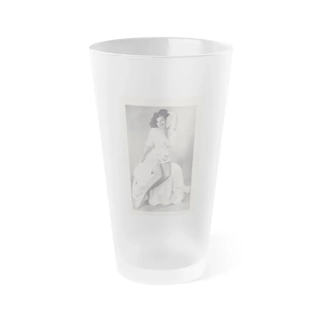 Joanne Arnold #126 - BREATHTAKNG BEAUTIES Proudly Presents...Jo Ann Joanne in B&W & White Robe also Closed Feet Clads (Vintage Female Icon) Frosted Pint Glass 16oz 16oz Frosted - Go Mug Yourself