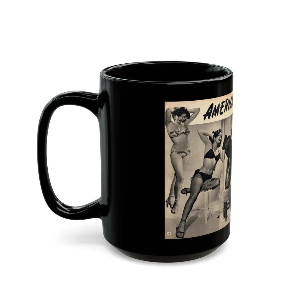 Joanne Arnold #129 Pages 26 & 27 Pages 2 of 2 with Joan Ann 4 B&W Shots & Short Paragraph on her from CANDID WHIRL Mag. January '53 (Vintage Female Icon) Black Coffee Mug - Go Mug Yourself