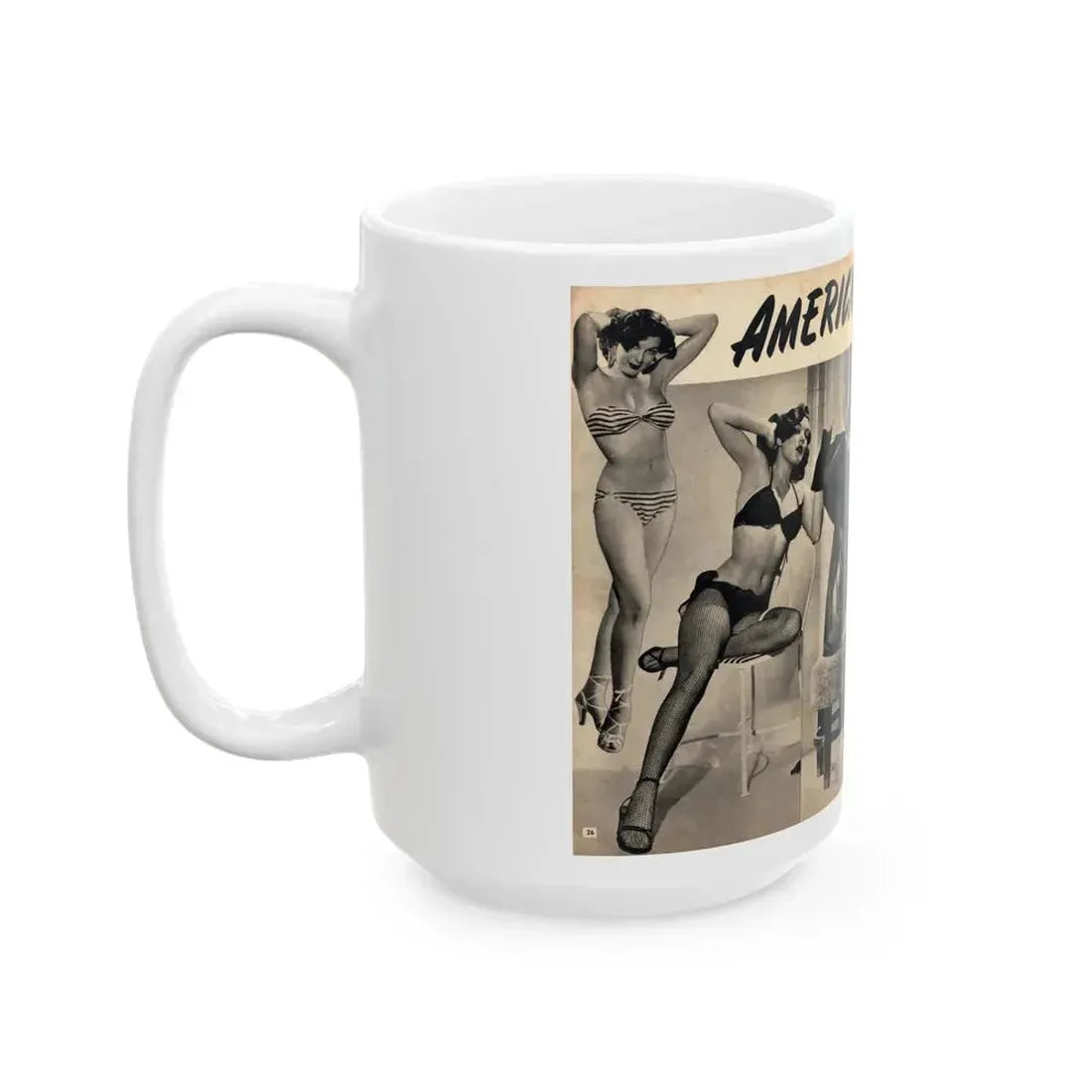 Joanne Arnold #129 Pages 26 & 27 Pages 2 of 2 with Joan Ann 4 B&W Shots & Short Paragraph on her from CANDID WHIRL Mag. January '53 (Vintage Female Icon) White Coffee Mug - Go Mug Yourself