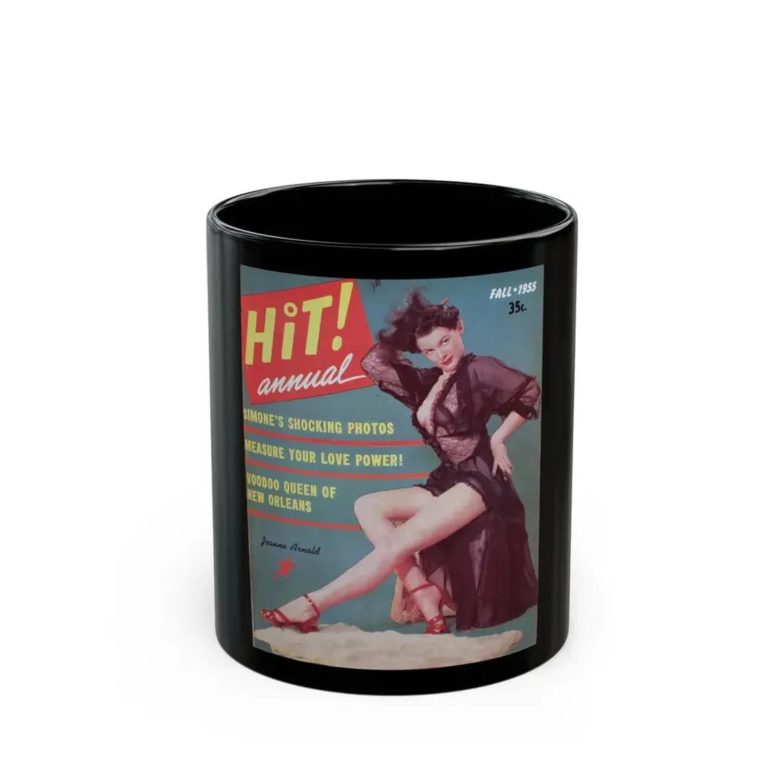 Joanne Arnold #33 - Mag. Cover (Vintage Female Icon) Black Coffee Mug 11oz - Go Mug Yourself