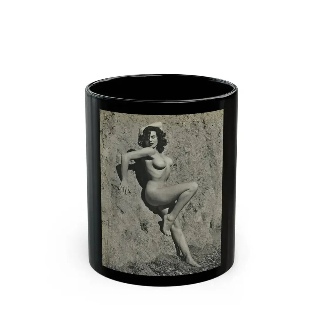 Joanne Arnold #50 - Nude (Vintage Female Icon) Black Coffee Mug 11oz - Go Mug Yourself