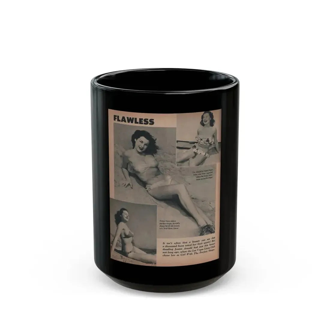Joanne Arnold #55 - Pages 1 of 1 with, 3 B&W Photos from GALA Mag. '59 (Vintage Female Icon) Black Coffee Mug 15oz - Go Mug Yourself