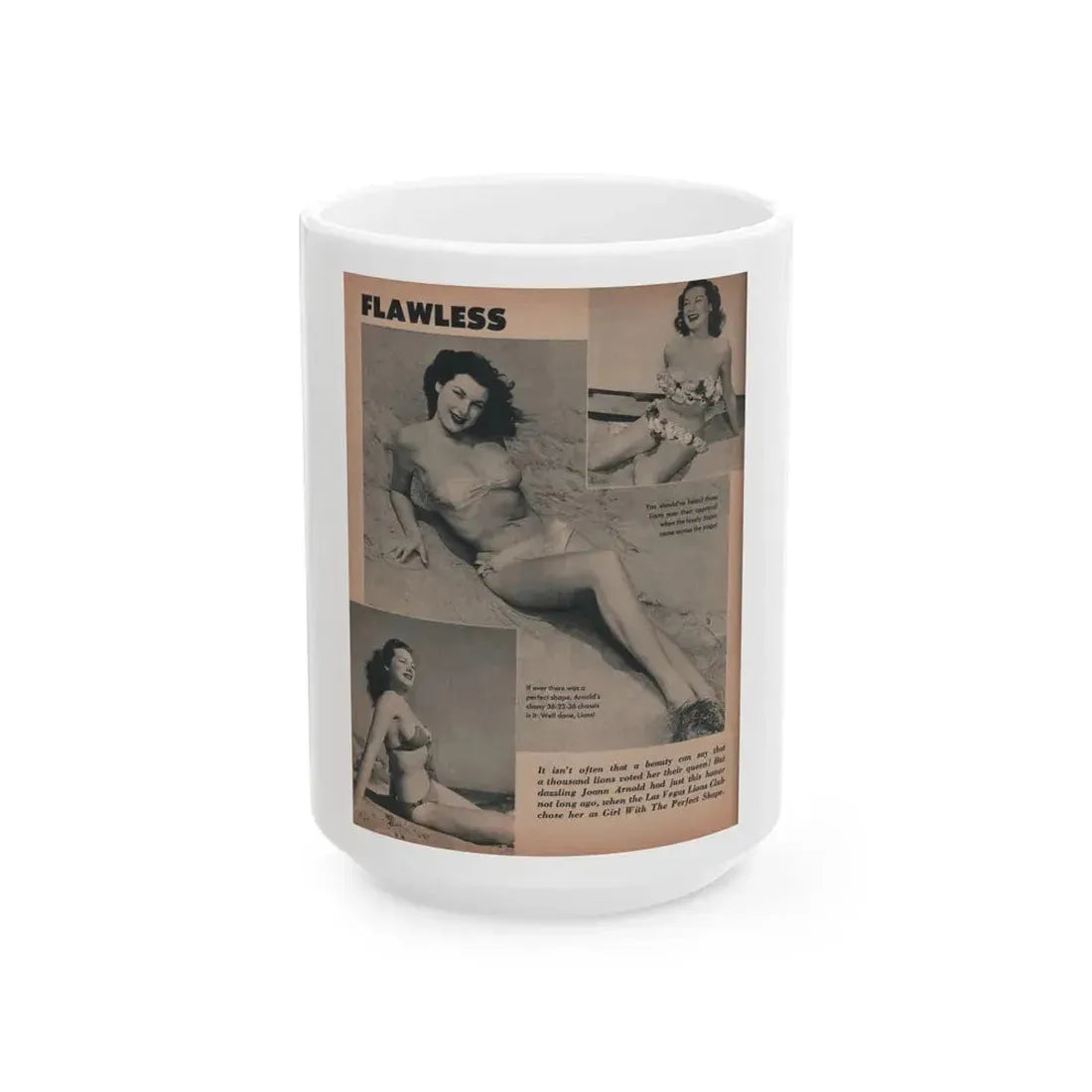 Joanne Arnold #55 - Pages 1 of 1 with, 3 B&W Photos from GALA Mag. '59 (Vintage Female Icon) White Coffee Mug 15oz - Go Mug Yourself