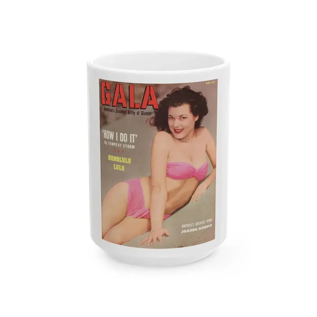 Joanne Arnold #58 - Mag. Cover (Vintage Female Icon) White Coffee Mug 15oz - Go Mug Yourself